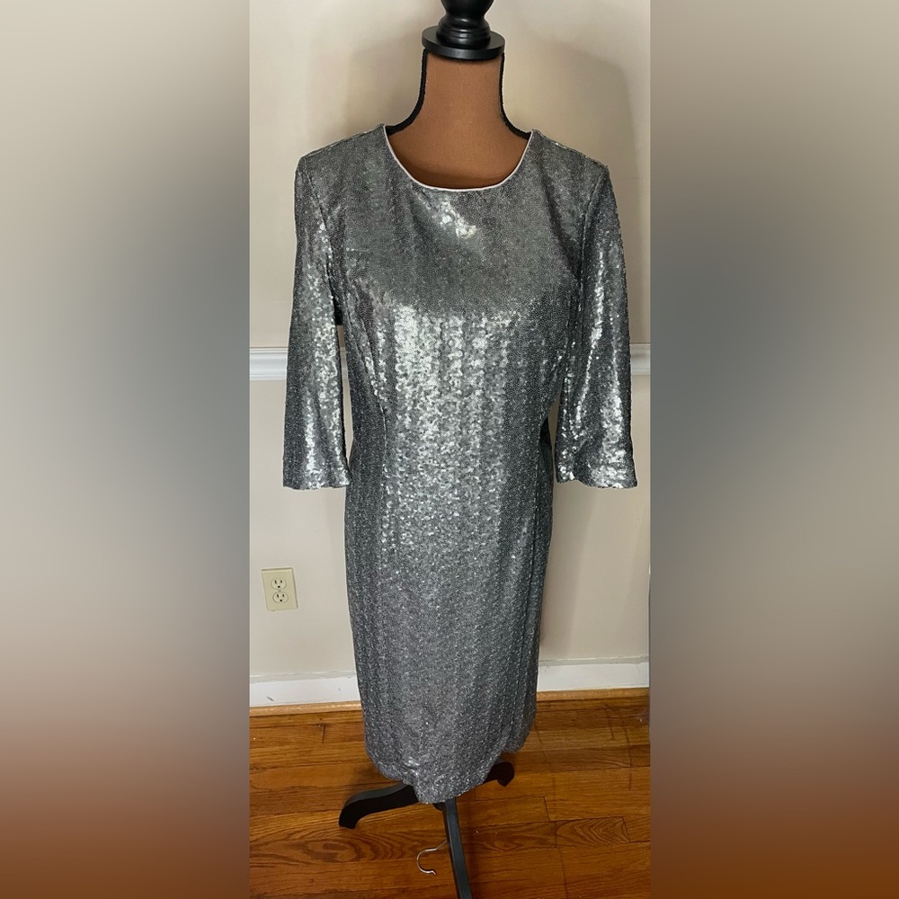 Silver Sequence Cocktail Dress